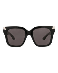 Alexander McQueen Womens Square/Rectangle Black Black Grey Fashion Designer Eyewear