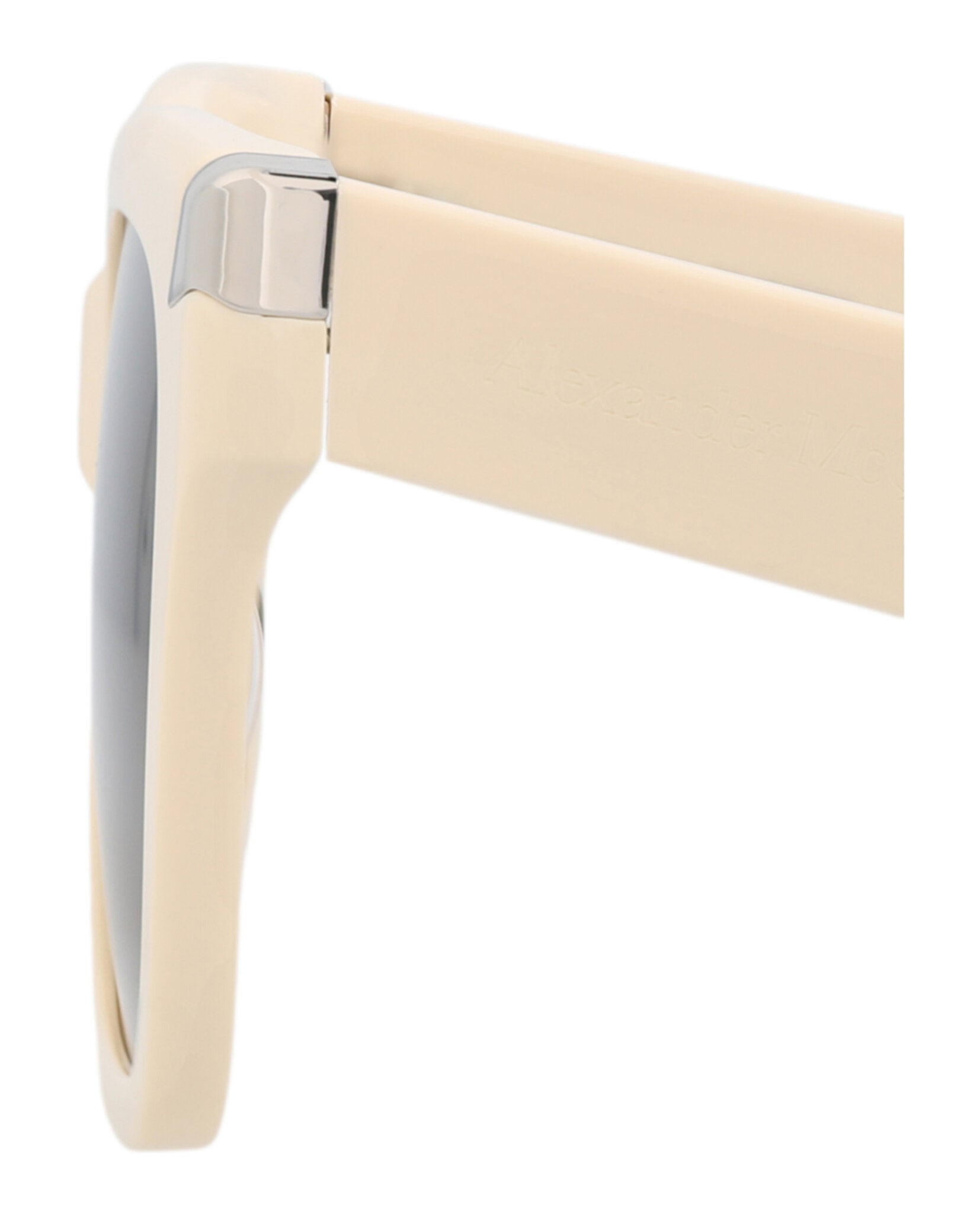 Alexander McQueen Womens Square/Rectangle Ivory Ivory Brown Fashion Designer Eyewear
