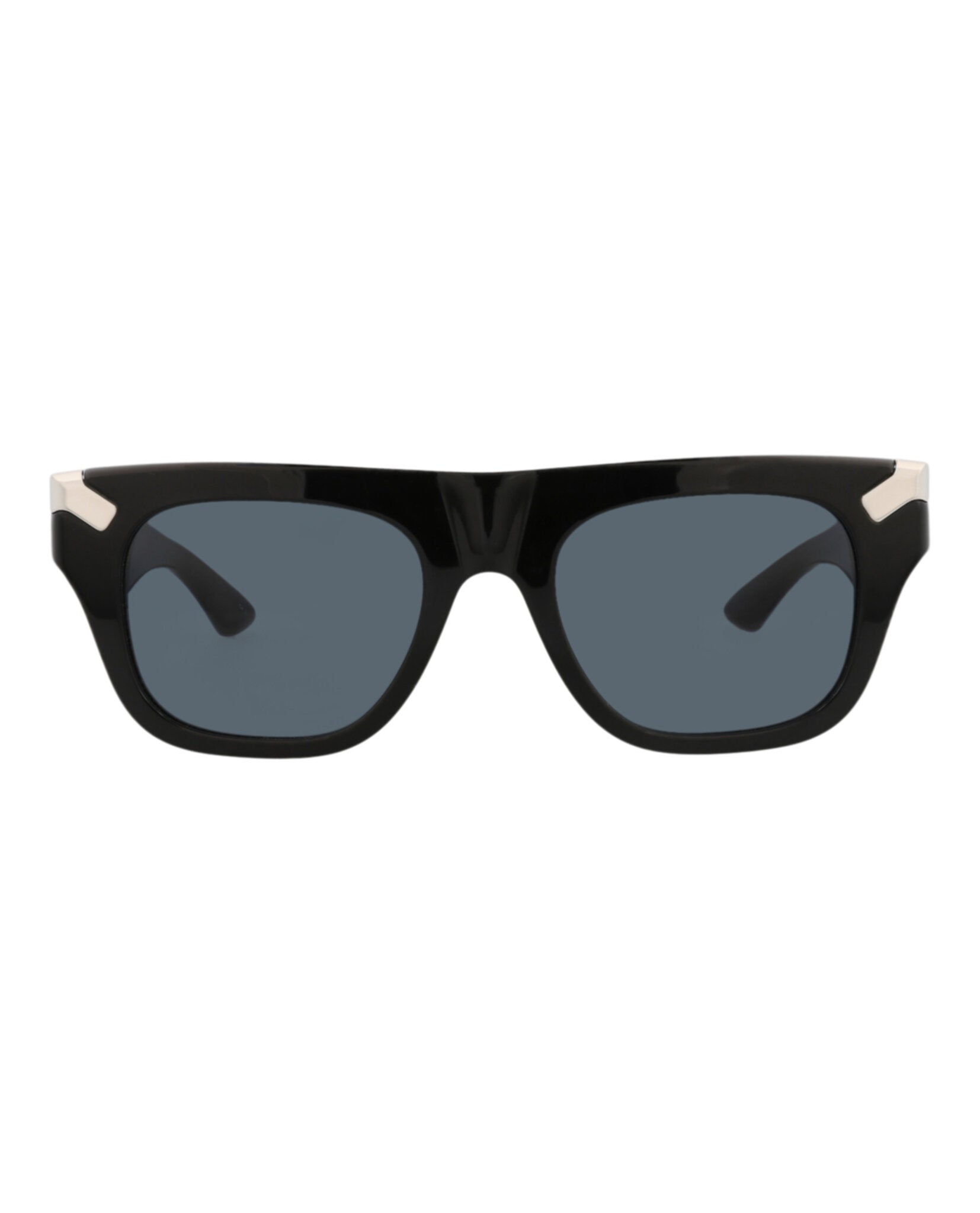 Alexander McQueen Mens Square/Rectangle Black Black Blue Fashion Designer Eyewear