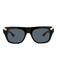 Alexander McQueen Mens Square/Rectangle Black Black Blue Fashion Designer Eyewear