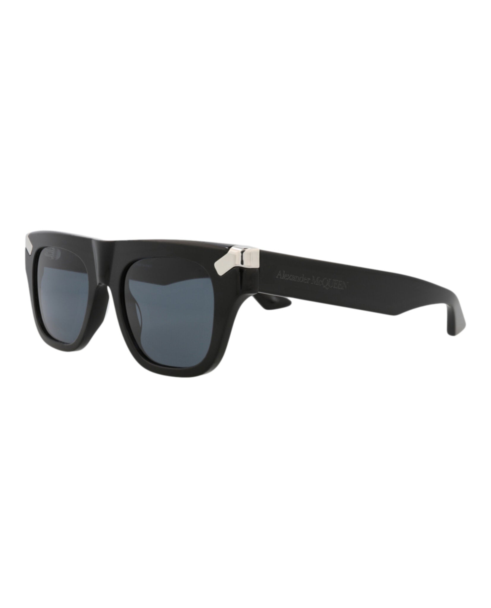 Alexander McQueen Mens Square/Rectangle Black Black Blue Fashion Designer Eyewear