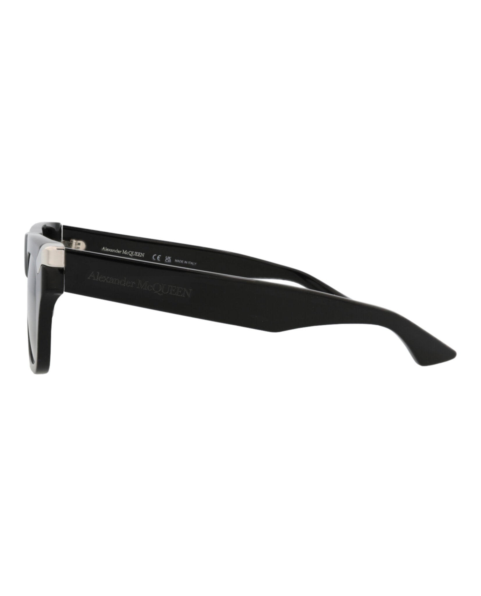 Alexander McQueen Mens Square/Rectangle Black Black Blue Fashion Designer Eyewear