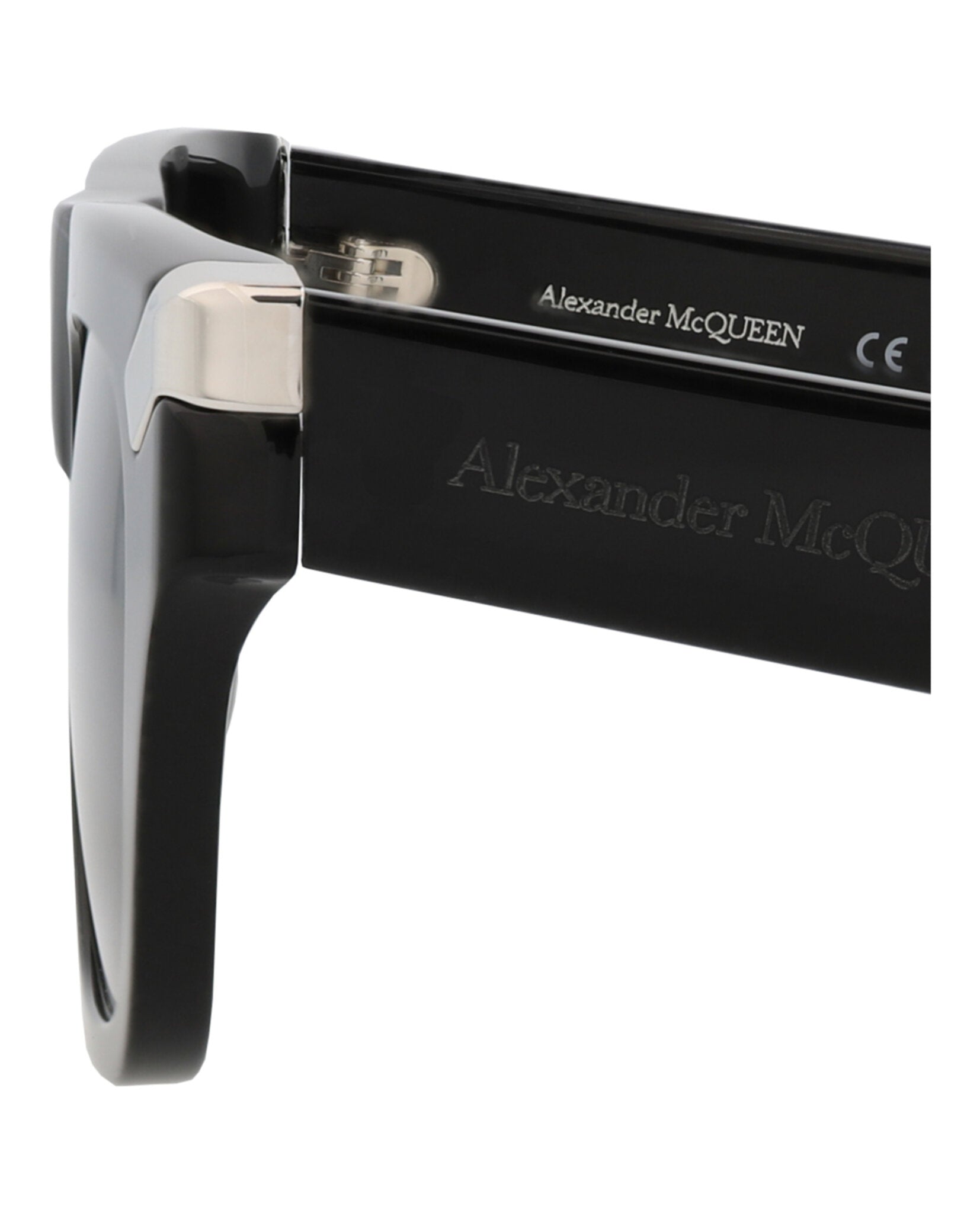 Alexander McQueen Mens Square/Rectangle Black Black Blue Fashion Designer Eyewear