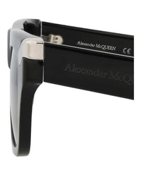 Alexander McQueen Mens Square/Rectangle Black Black Blue Fashion Designer Eyewear