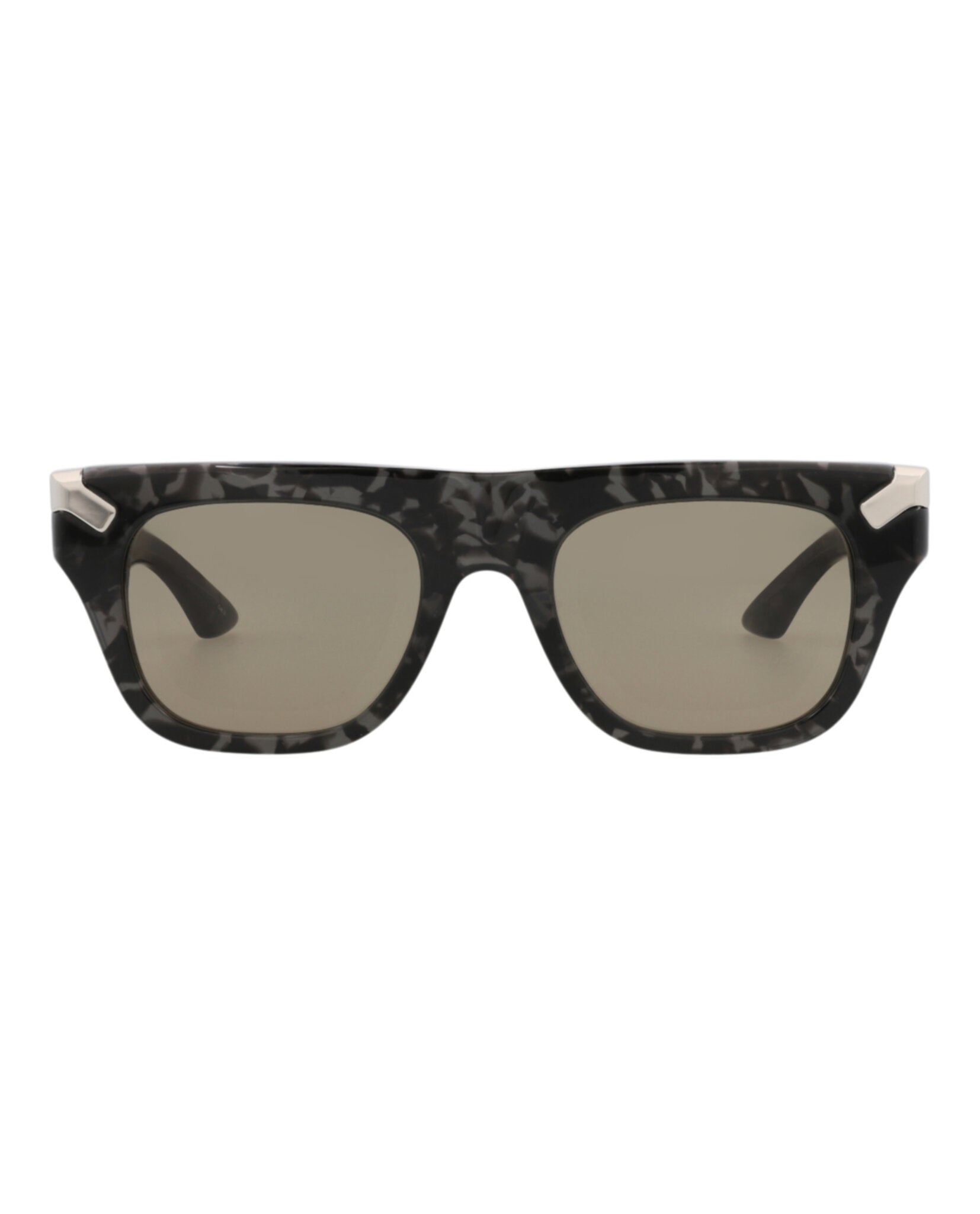 Alexander McQueen Mens Square/Rectangle Havana Havana Brown Fashion Designer Eyewear