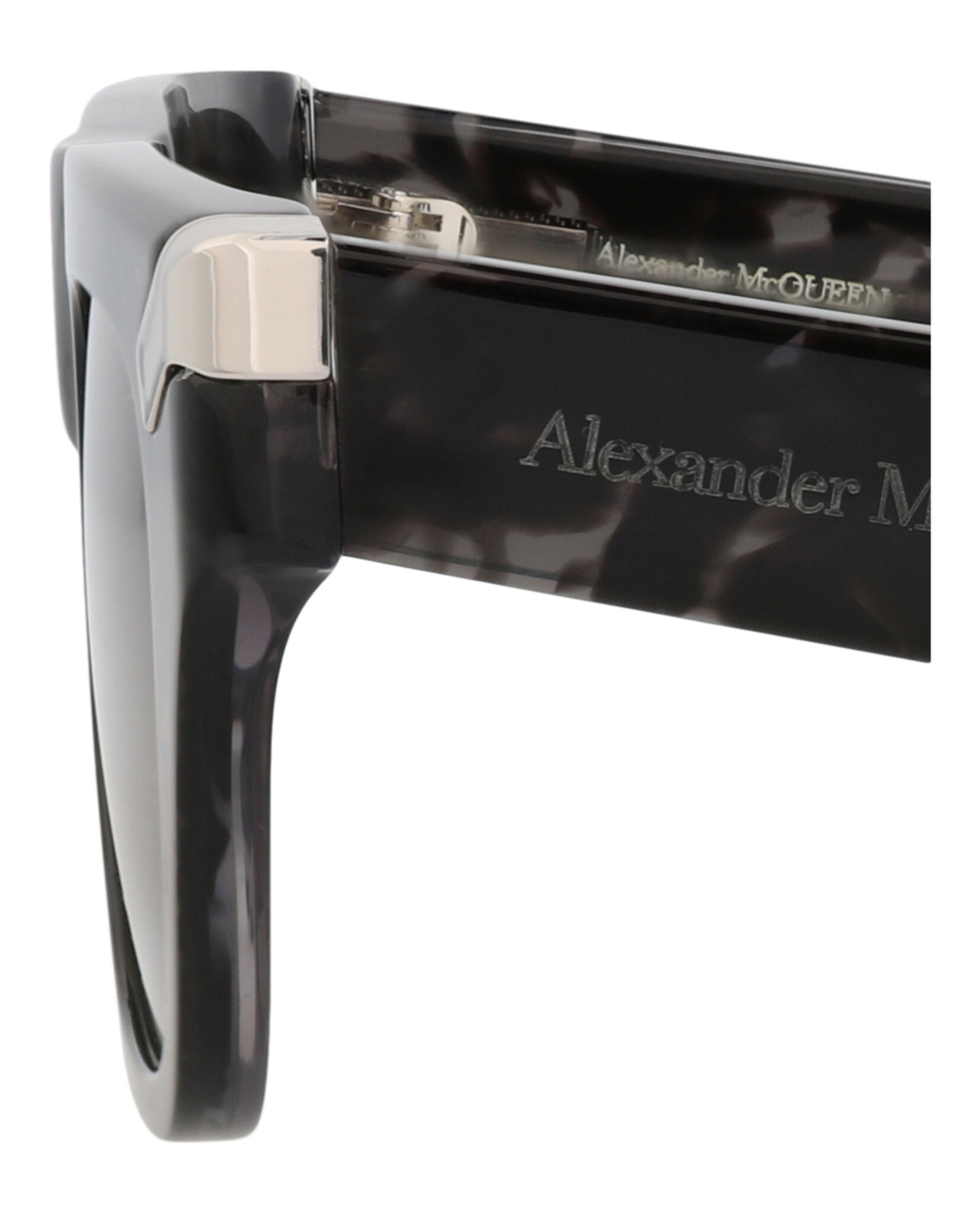 Alexander McQueen Mens Square/Rectangle Havana Havana Brown Fashion Designer Eyewear