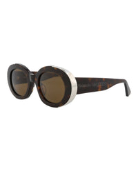 Alexander McQueen Womens Round/Oval Havana Havana Brown Fashion Designer Eyewear