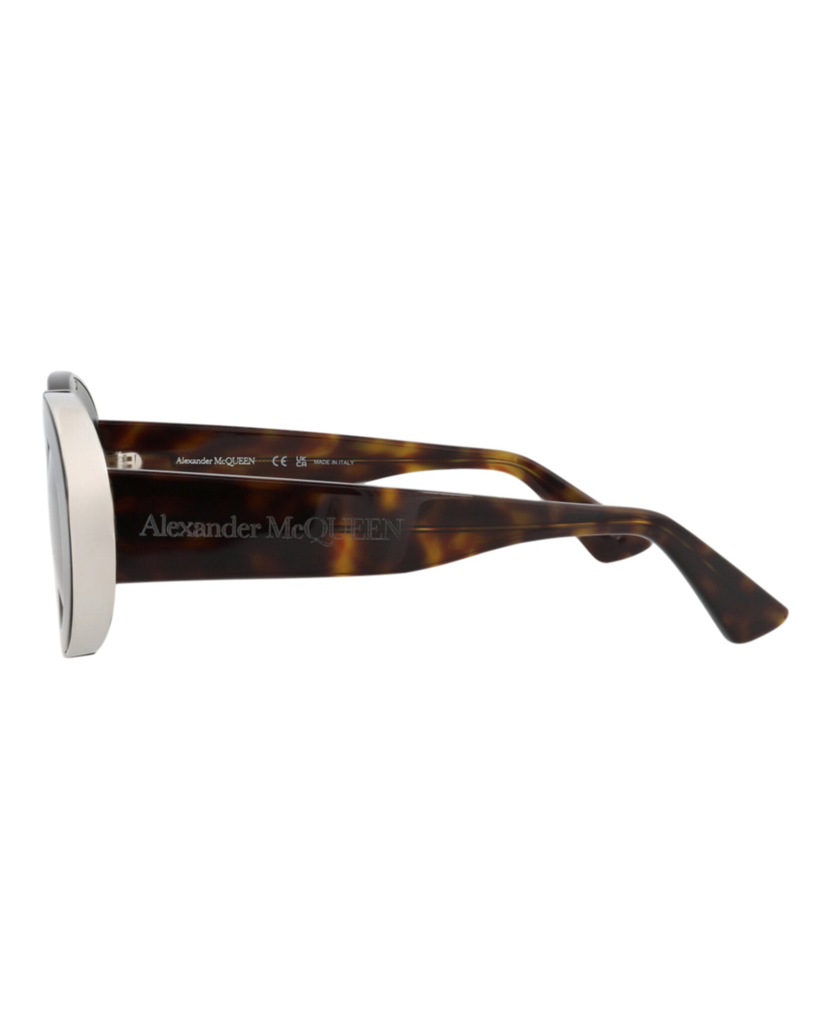 Alexander McQueen Womens Round/Oval Havana Havana Brown Fashion Designer Eyewear