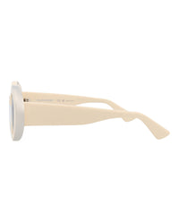 Alexander McQueen Womens Round/Oval Ivory Ivory Brown Fashion Designer Eyewear