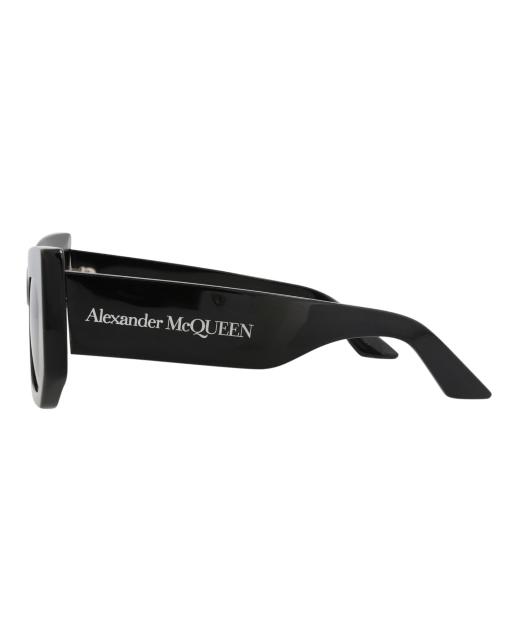 Alexander McQueen Womens Cat Eye Black Black Grey Fashion Designer Eyewear