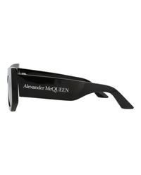 Alexander McQueen Womens Cat Eye Black Black Grey Fashion Designer Eyewear