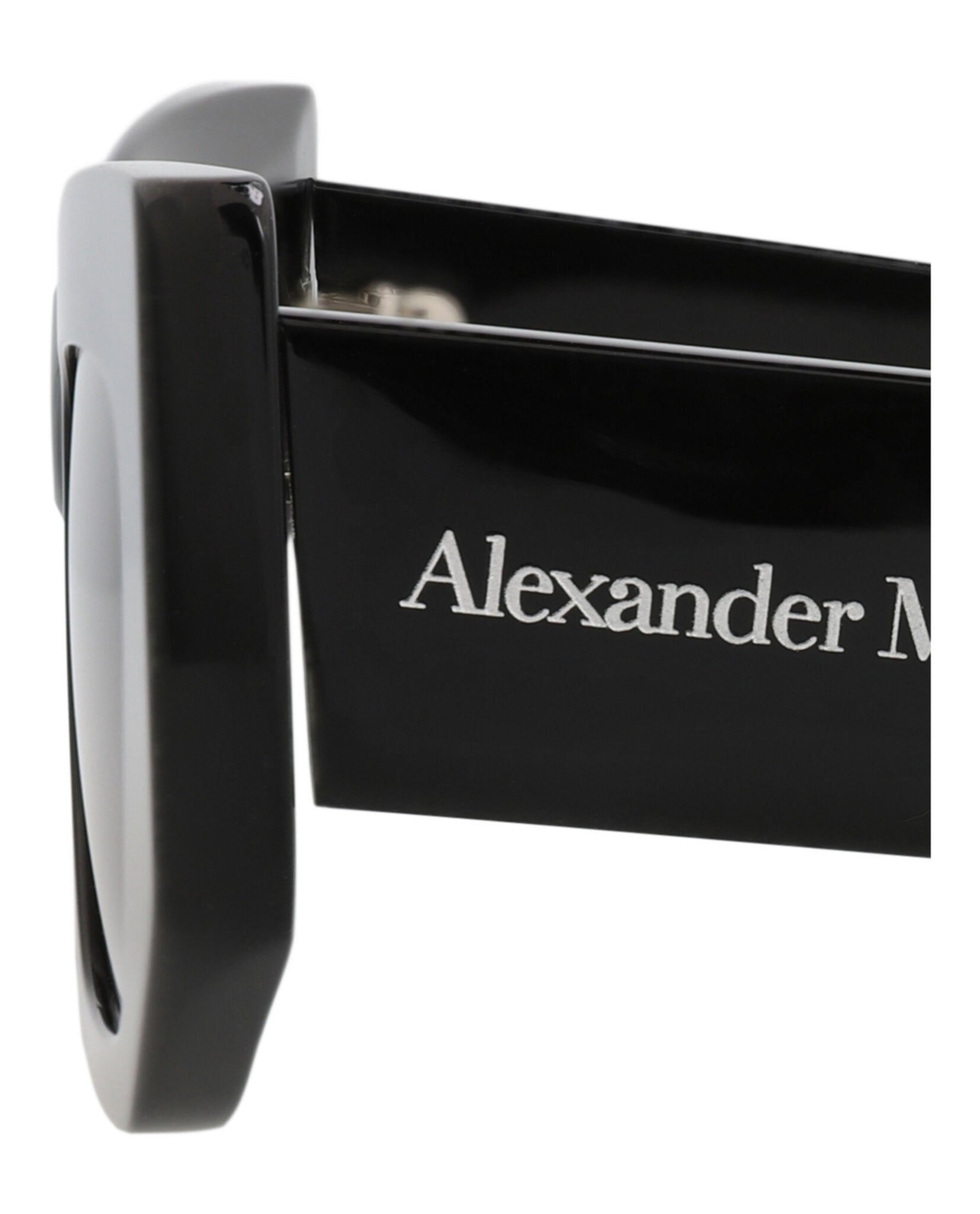 Alexander McQueen Womens Cat Eye Black Black Grey Fashion Designer Eyewear