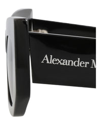 Alexander McQueen Womens Cat Eye Black Black Grey Fashion Designer Eyewear