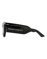 Alexander McQueen Mens Square/Rectangle Black Black Grey Fashion Designer Eyewear
