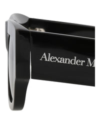 Alexander McQueen Mens Square/Rectangle Black Black Grey Fashion Designer Eyewear