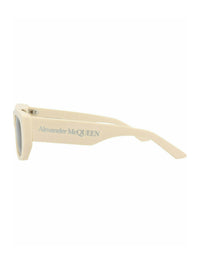 Alexander McQueen Unisex Square/Rectangle Ivory Ivory Brown Fashion Designer Eyewear