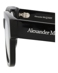 Alexander McQueen Mens Square/Rectangle Black Black Transparent Fashion Designer Eyewear