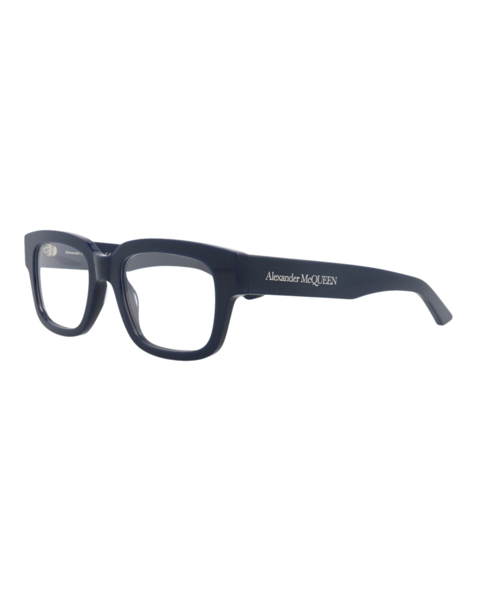 Alexander McQueen Mens Square/Rectangle Blue Blue Transparent Fashion Designer Eyewear