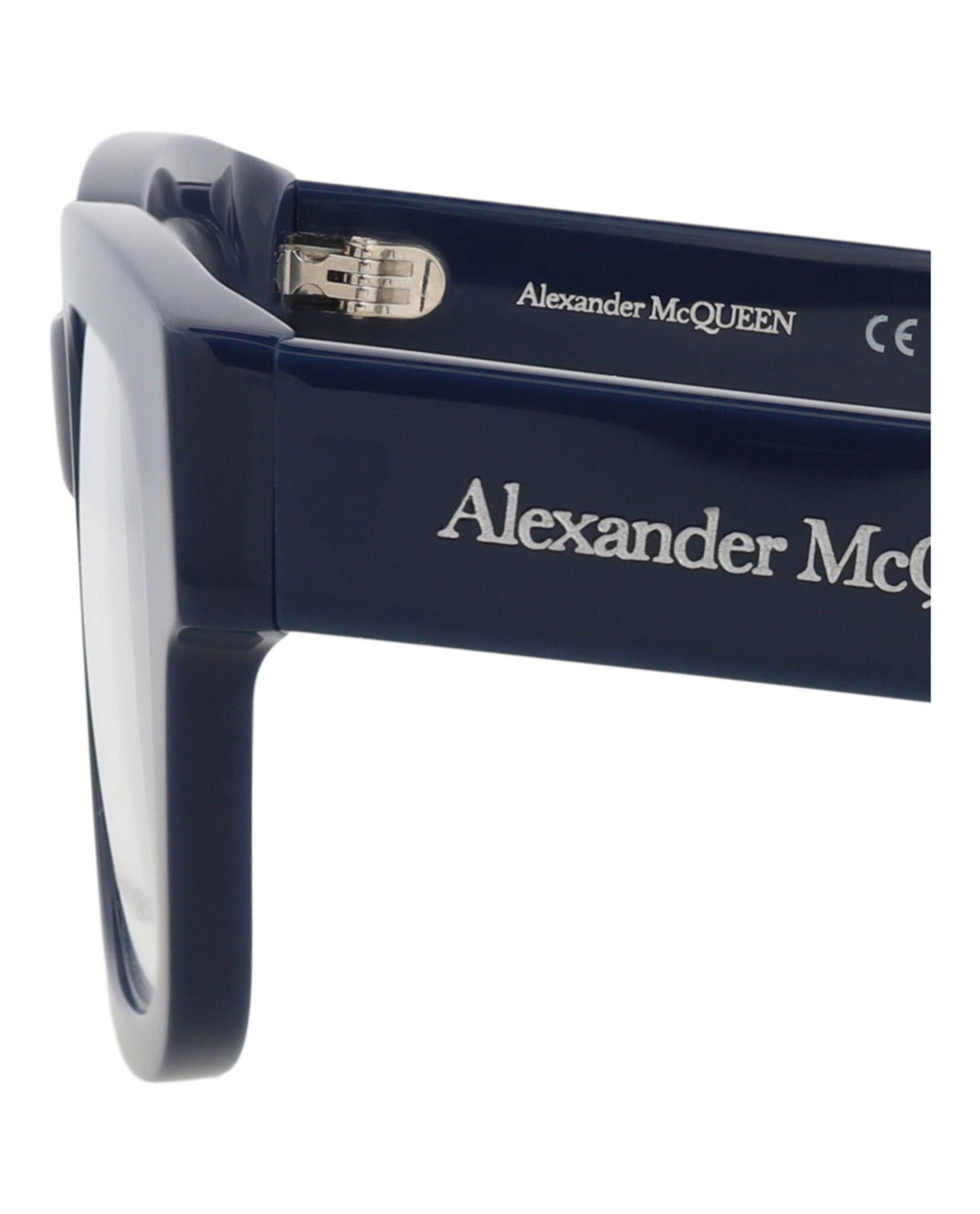Alexander McQueen Mens Square/Rectangle Blue Blue Transparent Fashion Designer Eyewear