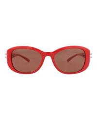 Alexander McQueen Womens Round/Oval Red Red Brown Fashion Designer Eyewear