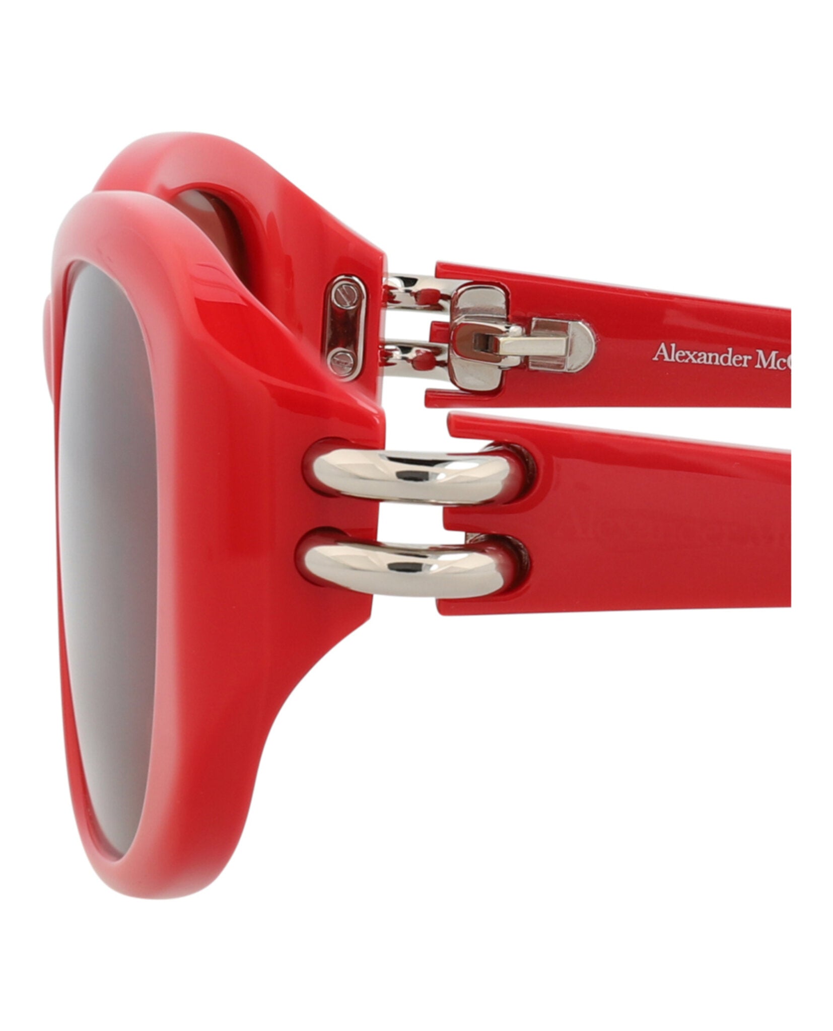 Alexander McQueen Womens Round/Oval Red Red Brown Fashion Designer Eyewear