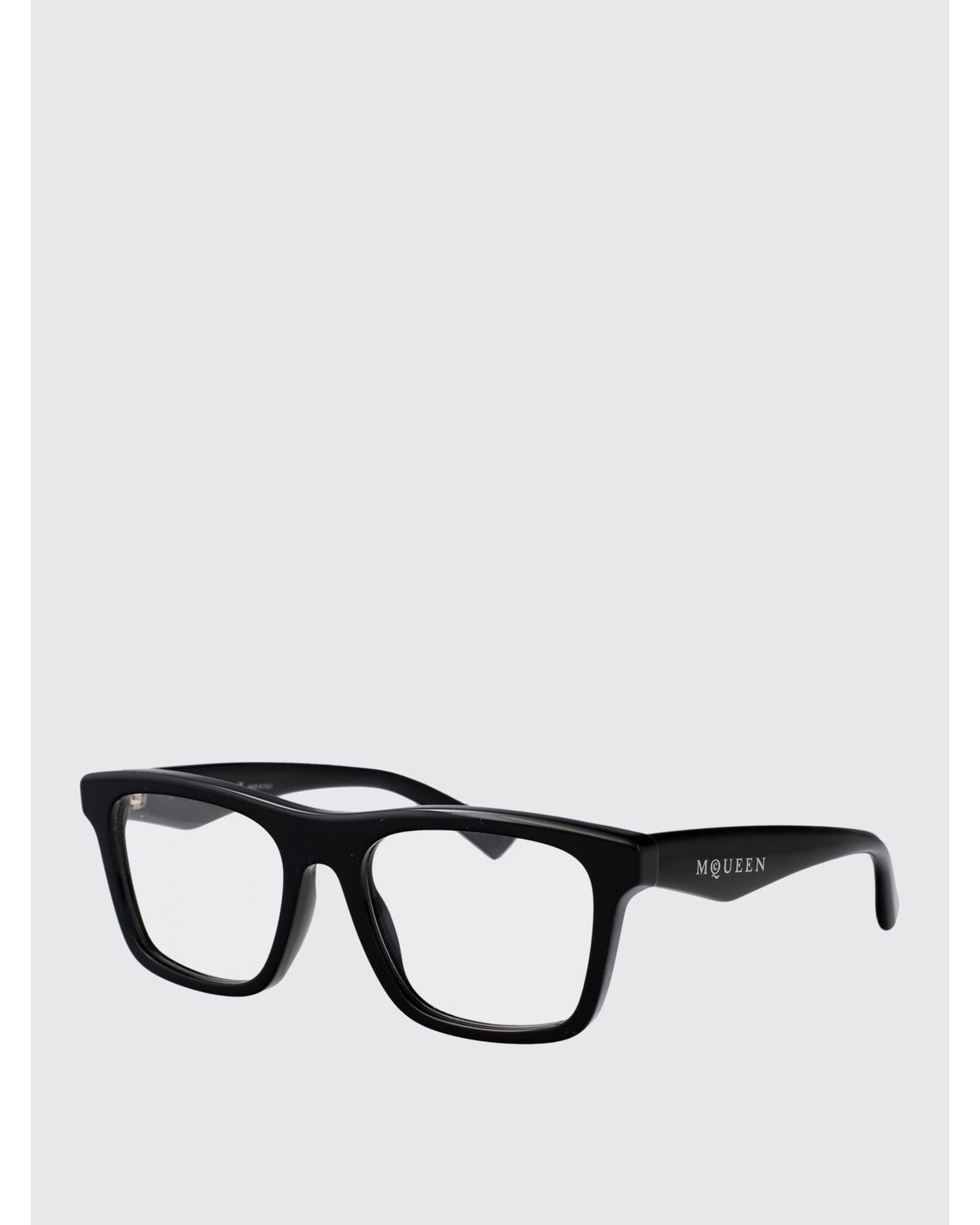 Alexander Mcqueen AM0475O 001 Rectangular Eyeglasses Men Black Frames Black