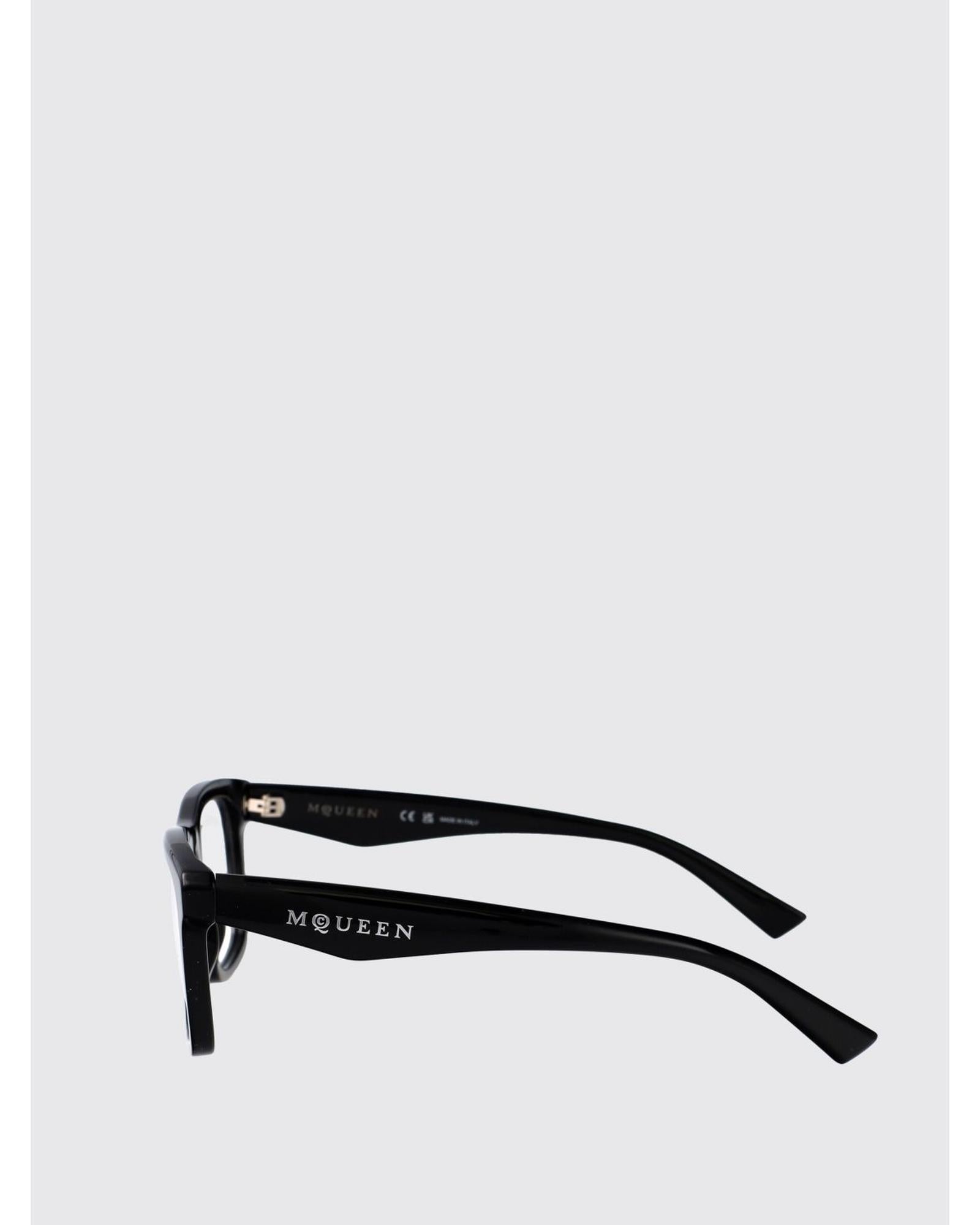 Alexander Mcqueen AM0475O 001 Rectangular Eyeglasses Men Black Frames