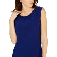 Womens Embellished Polyester Tank Dress