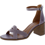 Sarwa Womens Leather Ankle Strap Block Heel