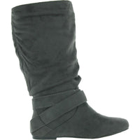 Chely Womens Faux Suede Slouch Mid-Calf Boots