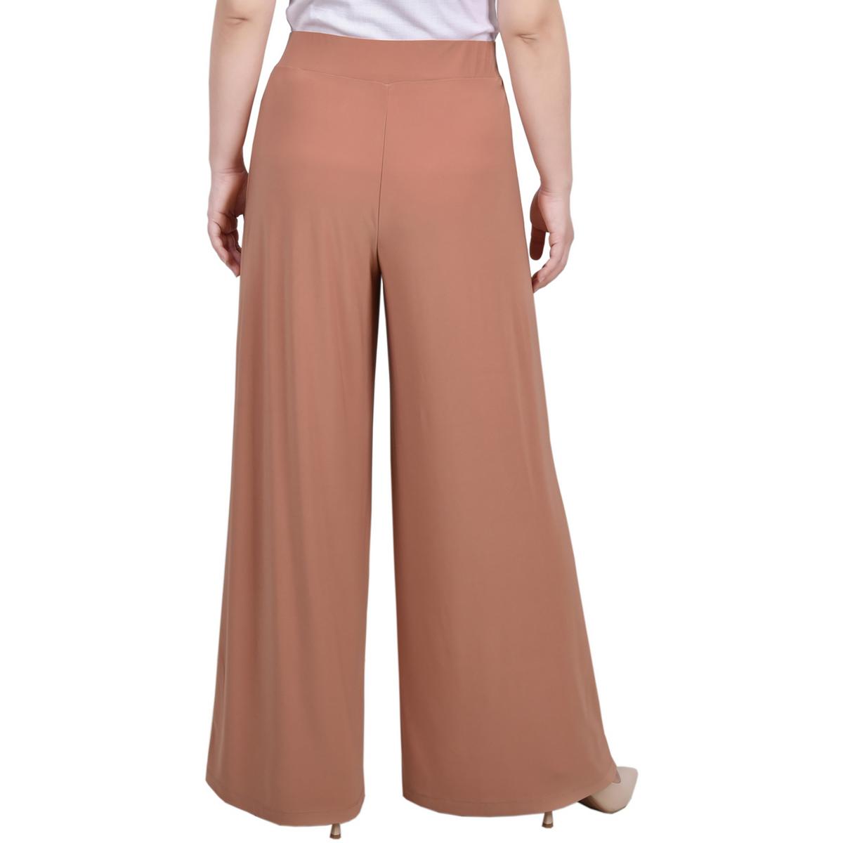 Petites Womens High Rise Wide Leg Palazzo Pants
