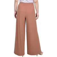 Petites Womens High Rise Wide Leg Palazzo Pants