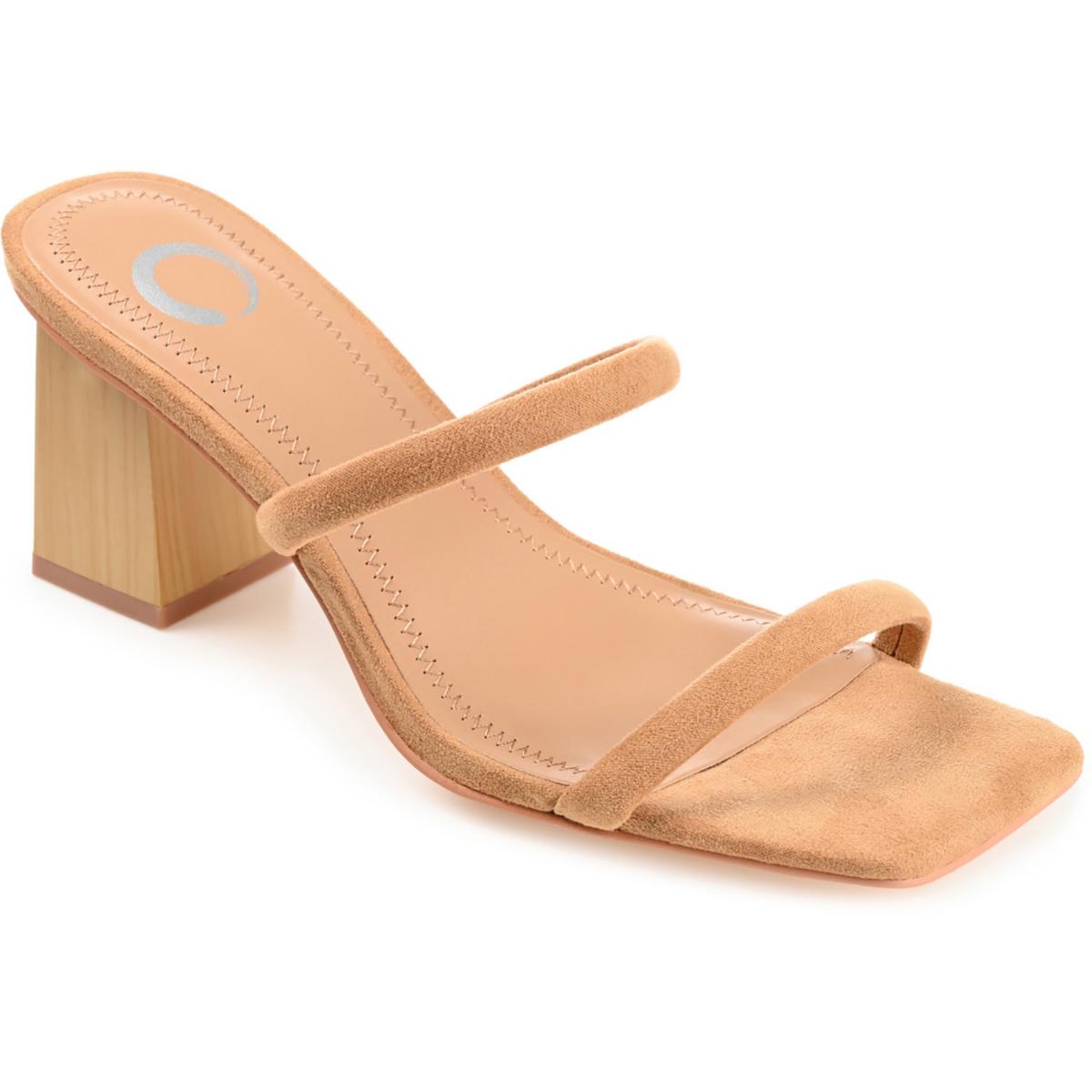 Henrietta Womens Textured Manmade Slide Sandals 8 Medium Brown