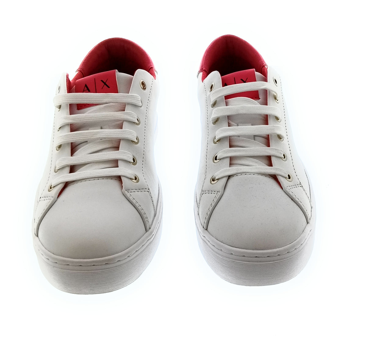 Armani Exchange Armani Exchange Women's White and Red Low-Top Sneakers-10.5