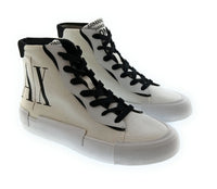 Armani Exchange Armani Exchange Women's White and Black Logo High-Top Sneakers-6