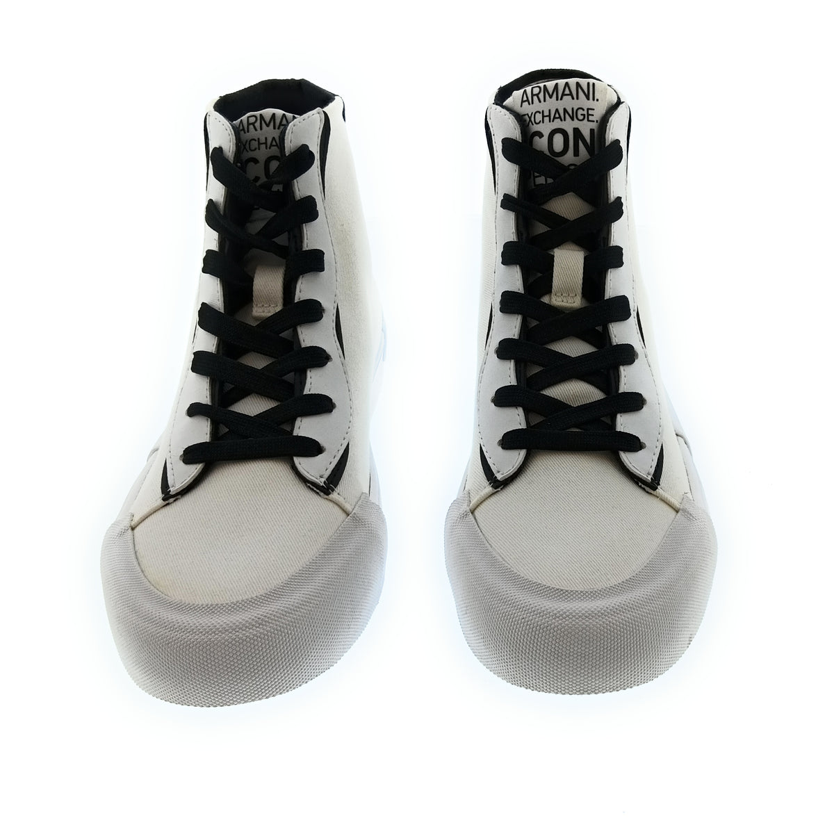 Armani Exchange Armani Exchange Women's White and Black Logo High-Top Sneakers-6