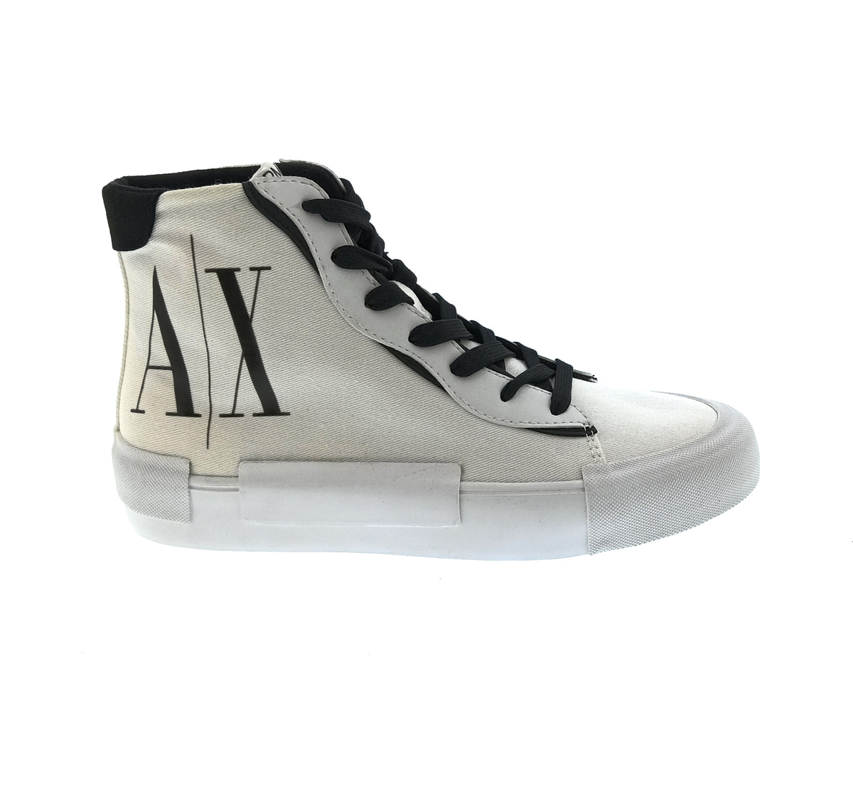 Armani Exchange Armani Exchange Women's White and Black Logo High-Top Sneakers-6