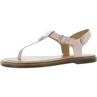 Bennia Womens Embellished Faux Leather Thong Sandals