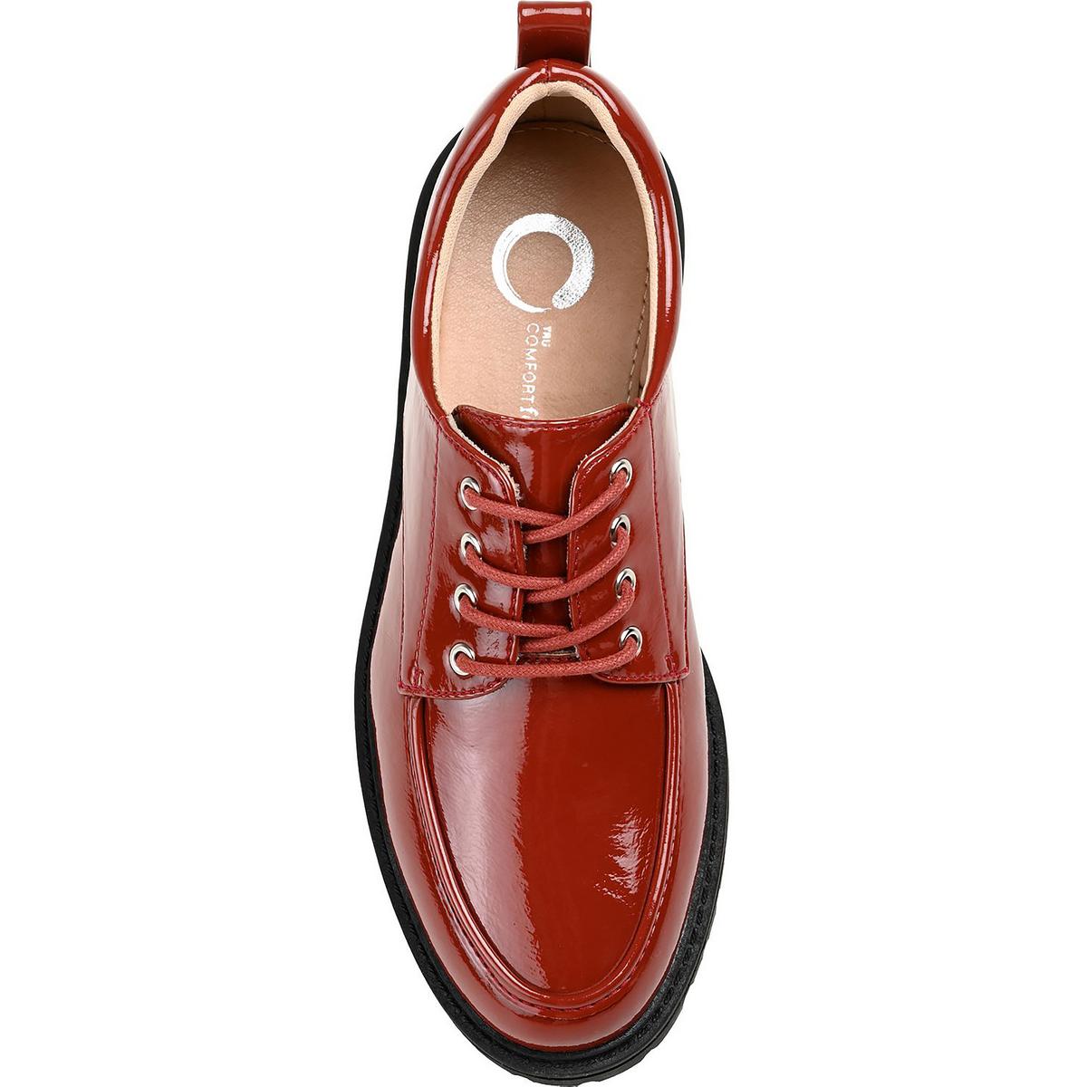 Zina Womens Patent Lugged Sole Oxfords