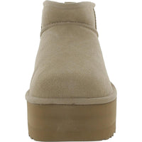 Classic Ultra Mini Platform Womens Suede Sherpa Ankle Boots