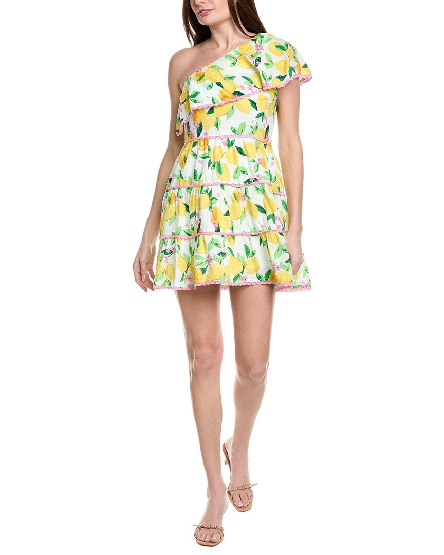 Adrianna Papell One-Shoulder Ruffle Mini Dress