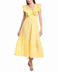 Adrianna Papell Smocked Waist Midi Dress