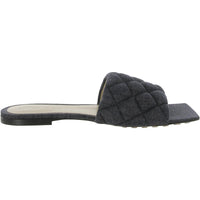 Womens Leather Quilted Slide Sandals