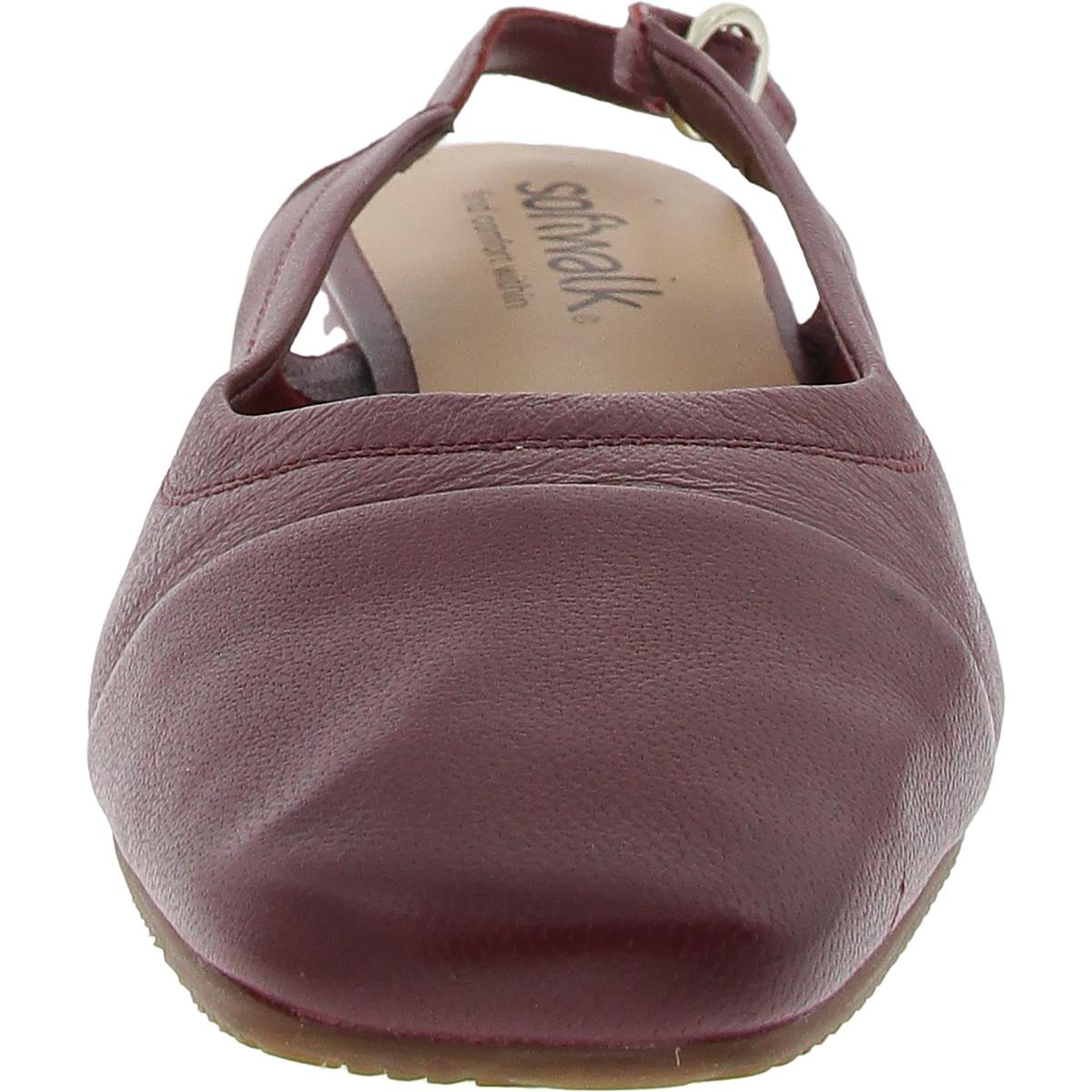 Vittoria Womens Buckle Leather Slingbacks