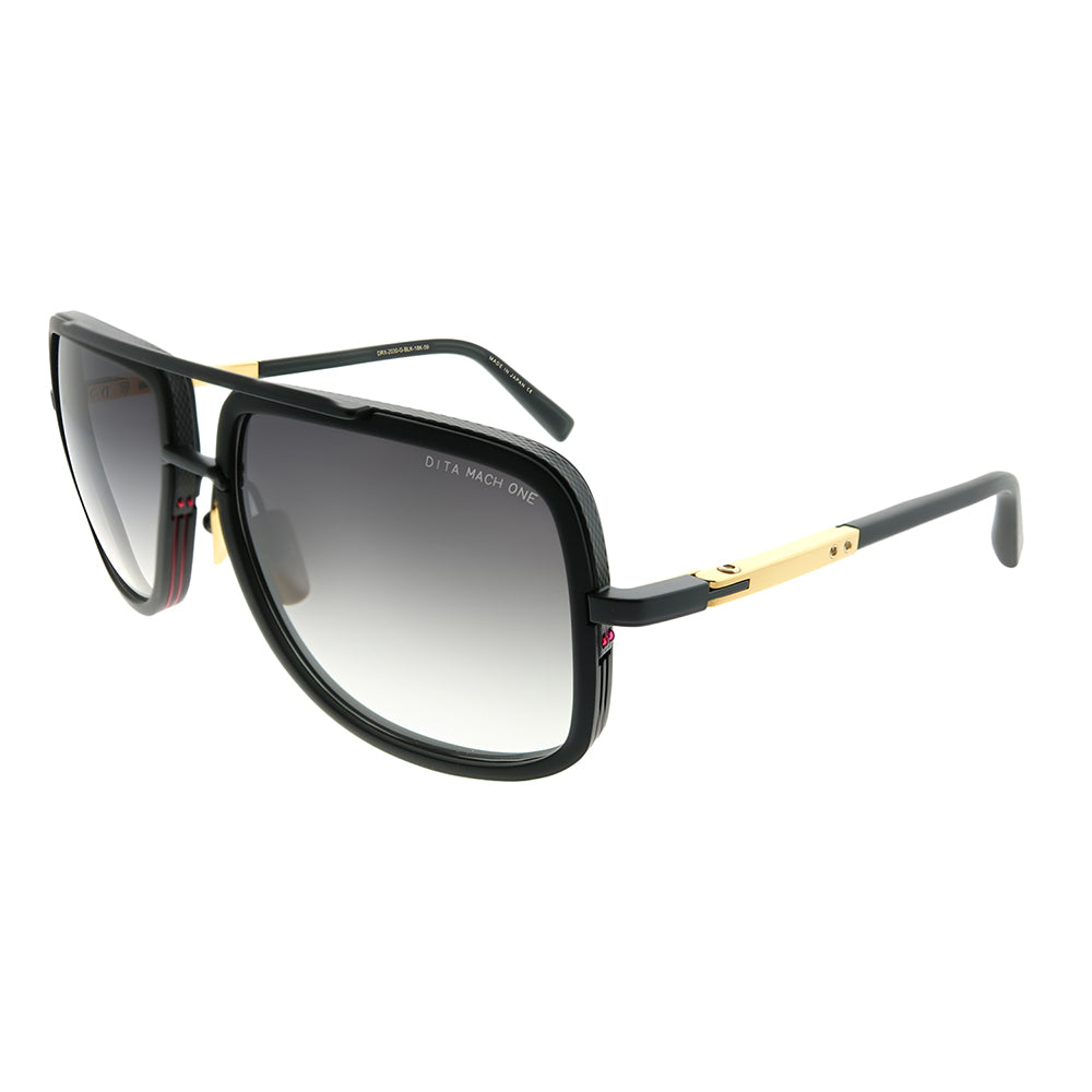 Mach-One DRX-2030-G-BLK-18K-59 Unisex Aviator Sunglasses