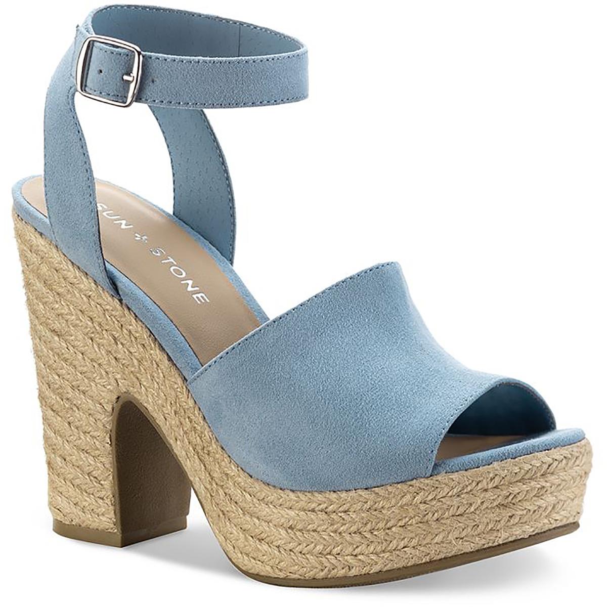 Fey Womens Buckle Block Heel Platform Sandals