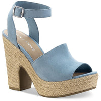 Fey Womens Buckle Block Heel Platform Sandals