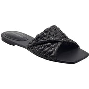 Moral Womens Faux Leather Woven Slide Sandals