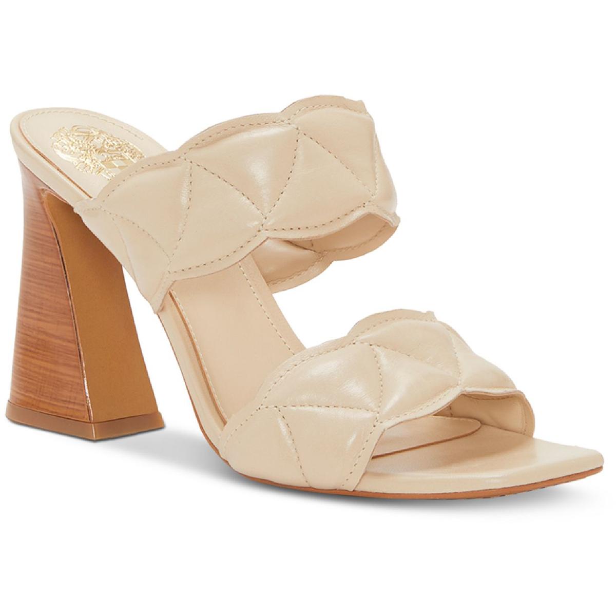 Renneya Womens Leather Square Toe Mule Sandals
