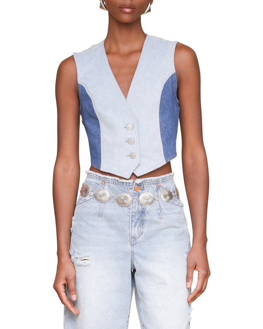 Avec Les Filles Colorblocked Cropped Vest